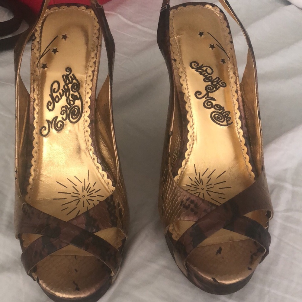Naughty monkey wedge heels, size 8